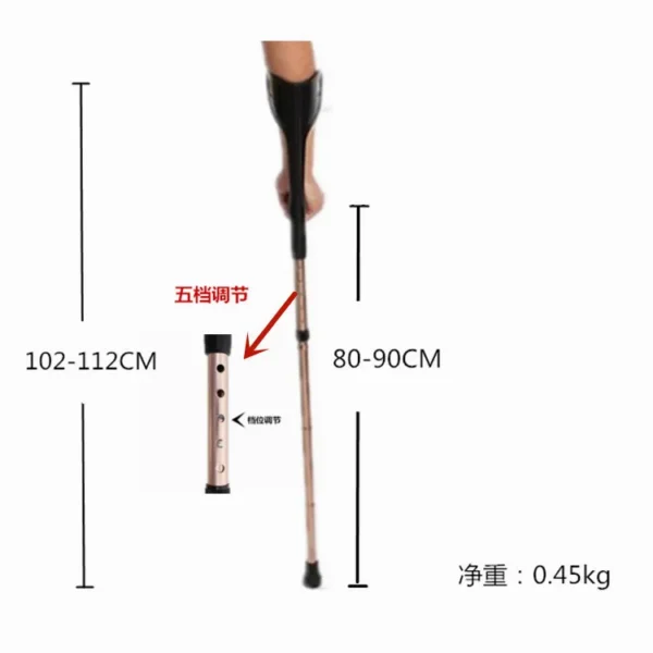 Collapsible Telescopic Cane Elder Forearm Canes Lightweight Arm Crutch Adjustable Ergonomic Non Skid Rubber Tips - Image 4