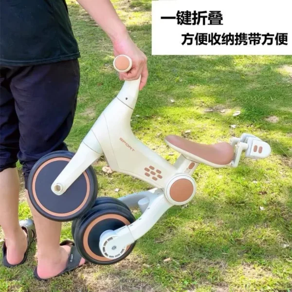 Children's tricycles, baby multifunctional folding strollers, children's bicycles, children's magical light cart - Image 5
