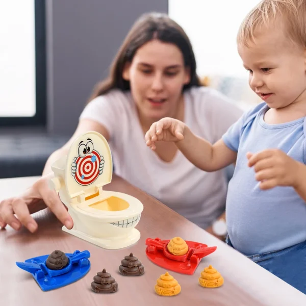 Mini Toilet Anti Stress Toys Two Person Interactive Catapult Toilet Toy Tabletop Game Throw Battle Toy Poops for Kids Adult - Image 6