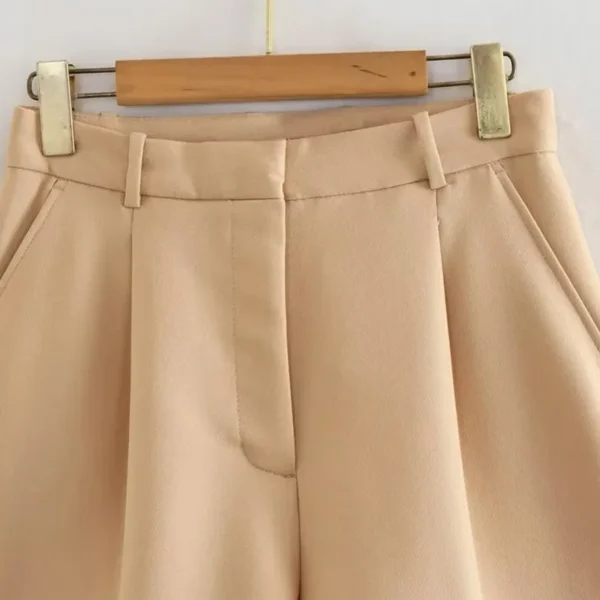 TRAF Female Shorts Black Pink Shorts Woman Summer 2024 Pleated Baggy White Shorts For Women Casual High Waist Short Pants - Image 6