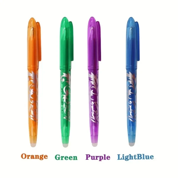 8/4pcs Multi-Color Erasable Gel Pen 0.5mm Tip Painting Writing Drawing School Black Blue Red Pink Orange Green Purple Light Blue - Image 3