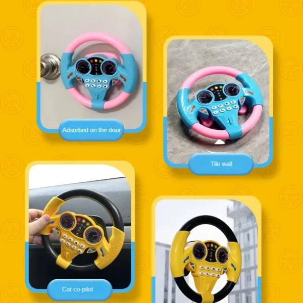 Infant Shining Eletric Simulation Steering Wheel Toy with Light Sound Kids Early Educational Stroller Steering Wheel Vocal Toys - Image 2