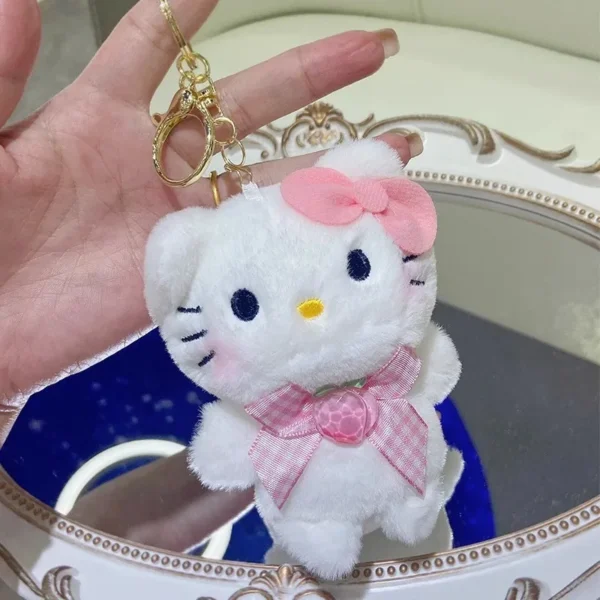 Kawaii Sanrio Plush Keychain Toy Hello Kitty My Melody Kuromi Cinnamoroll Cartoon Student Backpack Pendant Decoration Girl Gifts - Image 6