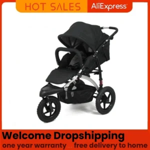 Jogging Stroller Three Wheels Baby stroller, lightweight strollers High view one-key folding,faster delivery