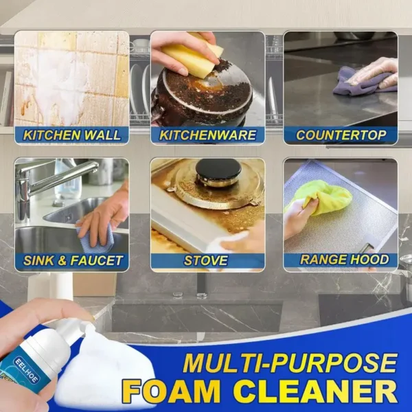 All Purpose Bubble Cleaner Rinse-Free Kitchen Stain Remover 30ml/60ml Heavy Duty Cleaning Spray For Kitchen Bathroom Car House - Image 5