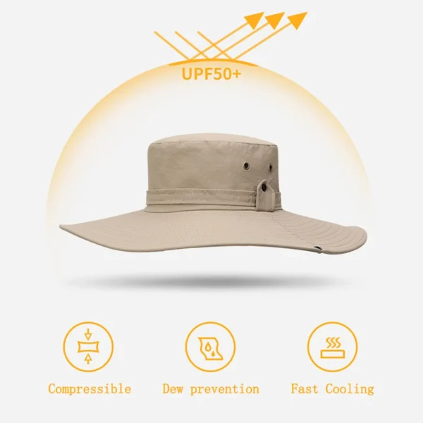 2020 New Fashion Summer Bucket Hat Cowboy Men Outdoor Fishing Hiking Beach Hats Mesh Breathable Anti UV Sun Cap Large Wide Brim - Image 3
