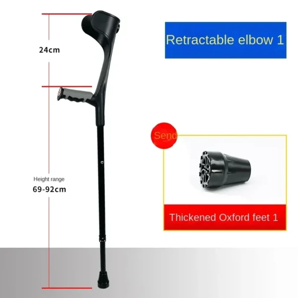 Adult Forearm Crutches (Pair) Walking Aids Foldable Travel Medical Crutch Lightweight Hand Adjustable Forearm Elbow Crutches - Image 6