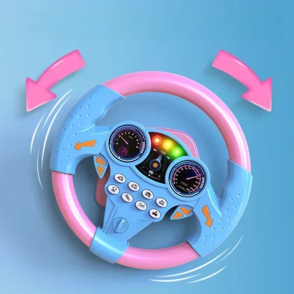 Infant Shining Simulation Steering Wheel Toys Children's Toy Kids Early Education Copilots Stroller Steering Wheel Vocal Toys - Image 2