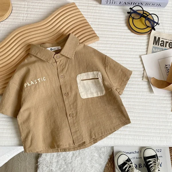 Ircomll Korean Short Sleeves Children's Shirts 2025 Summer Thin Comfortable Baby Top Children's Cardigan Outdoor Wear For 9M-5Y - Image 3