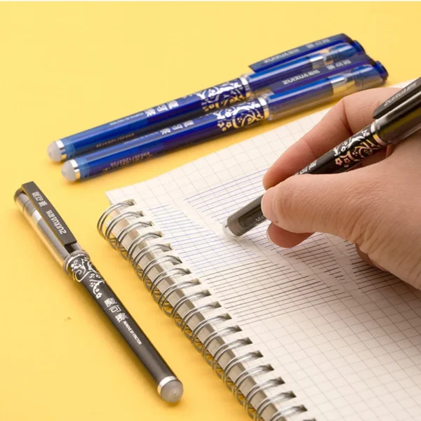 0.5mm Erasable Gel Pen Set Black Blue Red Ink Refill Rod Kawaii Pens Washable Handle School Office Supplies Writing Stationery - Image 2