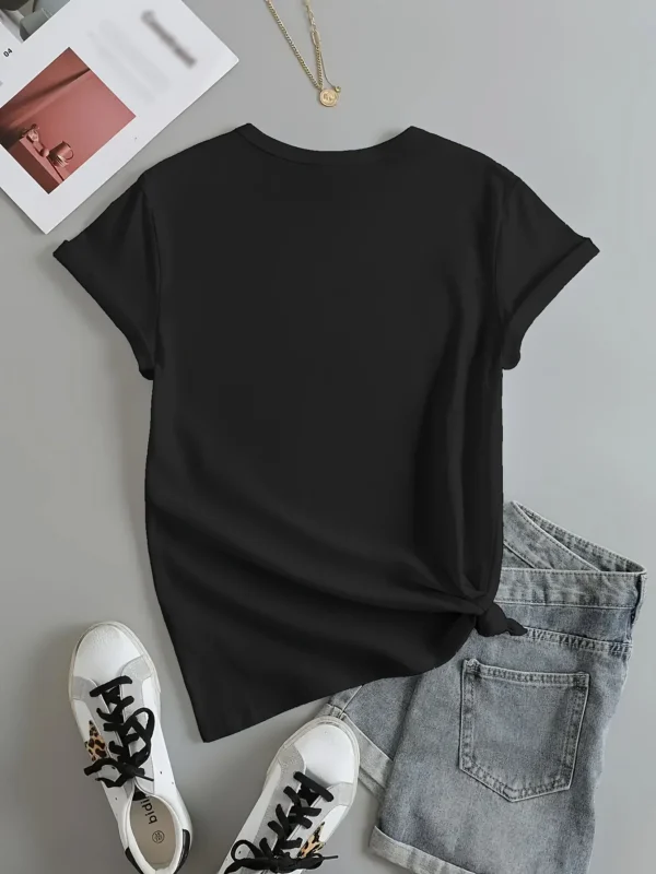 Cute Bear Print T-shirt Short Sleeve Crew Neck Casual Top For Summer & Spring Women's Clothing T Shirt Female Tops Streetwear - Image 3