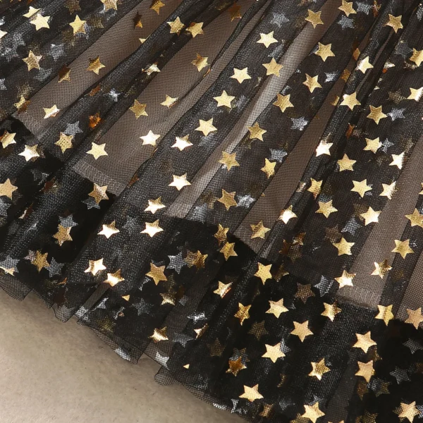Girl's Sleeveless Dress Fashion Thin Children's Starry Sky Sequin Mesh Dress Spring Summer Kid's Clothing Flower Girl Dresses - Image 4