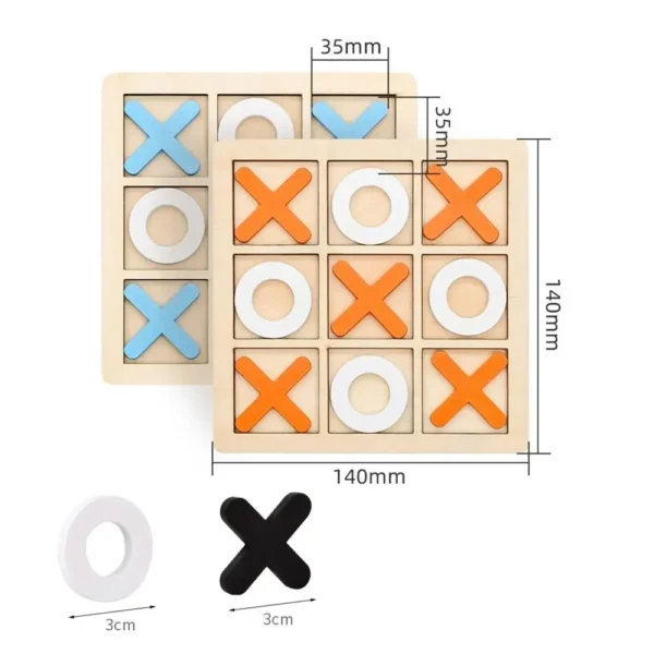 1 PC Wooden Board Game Tic Tac Toe 9"x9" Table Toy for Kids Gifts Family Games Desk Decoration Board Game Party Games - Image 5