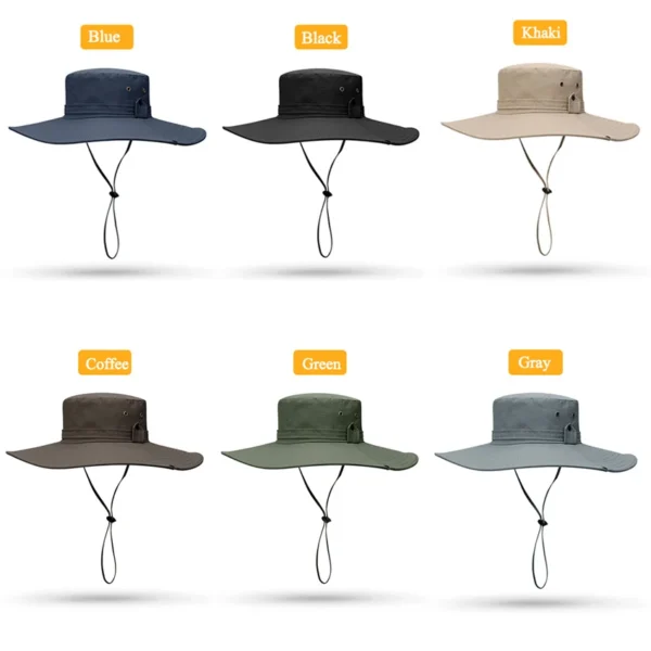 2020 New Fashion Summer Bucket Hat Cowboy Men Outdoor Fishing Hiking Beach Hats Mesh Breathable Anti UV Sun Cap Large Wide Brim - Image 5