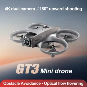 2026 New GT3 Mini Drone WIFI FPV Hover Camera 4K Pocket Coloful Lights Dron Rc Plane Foldable Quadcopter RC Toys Gift For Kid