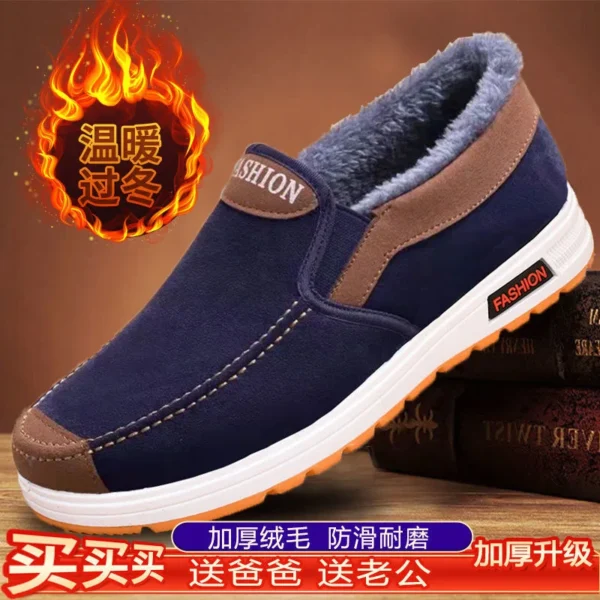 Men's canvas shoes, men's shoes, one foot lazy shoes, cowhide sole, anti slip and wear-resistant casual shoes for men - Image 5