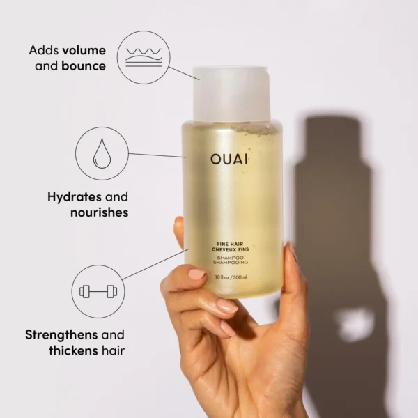 OUAI Fine Shampoo and Conditioner Set - Sulfate Free Shampoo and Conditioner for Fine Hair 300 mL + 300 mL - Image 2