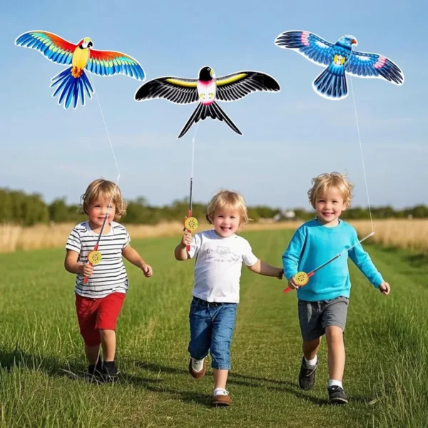 1Set Cartoon Butterfly & Eagle Kite for Kids - 164ft/50m String with Handle - Summer Outdoor Flying Kite Toy for Children - Image 3