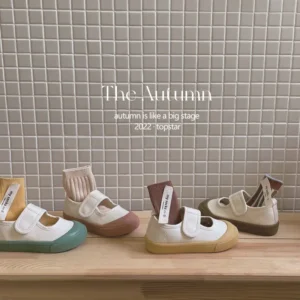 Topstar2025 Spring Summer New Children Canvas Shoes Magic Tape Soft Bottom Kindergarten TS1223 Model Comfortable Casual Footwear