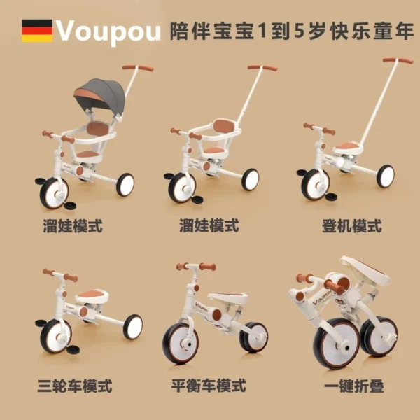 Children's tricycles, baby strollers, 1-3 years old, children's bicycles, music baby strollers, three-in-one baby strollers - Image 5