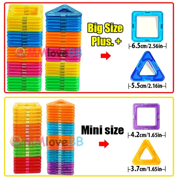 Magnetic Building Blocks Big Size and Mini Size DIY Magnets Toys for Kids Designer Construction Set Gifts for Children Toys - Image 3