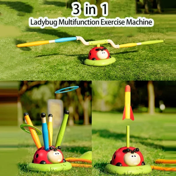 Ladybug Sport Entertainment Game Toy Multifunction Rope Skipping Machine Ferrule Jump Rocket Launcher Outdoor Educational - Image 3