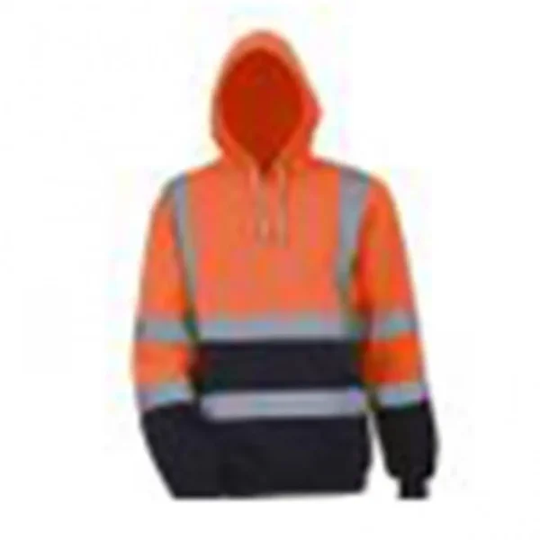 Men Reflective Sweatshirt High Visibility Pullover Top Long Sleeve Hoodie Coat Men Hoodie Hooded Pullover Work Safety Coat - Image 3