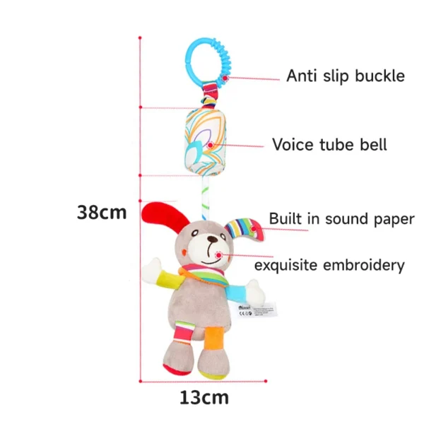 Adorable Cartoon Animal Pendant Toys Newborns Stroller Plush Toys Car Seat Plush Soft Animal Bells Toys Stroller Pendant Gifts - Image 6