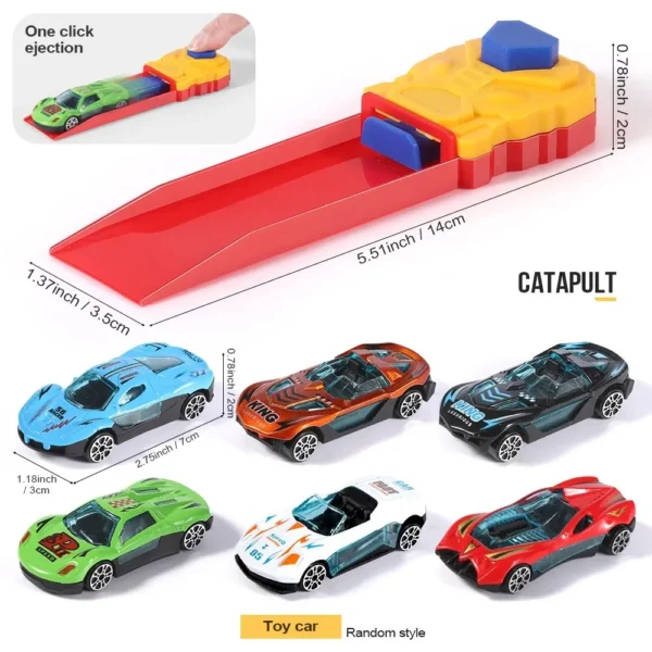 Dynamic Ejection Vehicle Shooting Racing Taxi Model Inertia Slide Car Mini Gift Toys Christmas, Halloween, Thanksgiving Gifts - Image 2