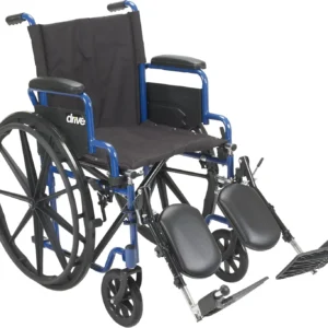 Drive Medical Blue Streak Wheelchair with Flip Back Desk Arms, Elevating Leg Rests 16 Inch Seat