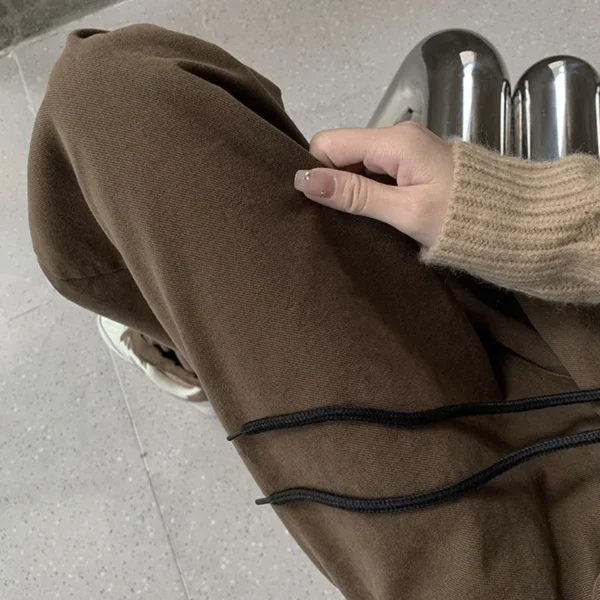 2023 New Korean All-match Solid Color Loose Cropped Pants Women's Clothing Spring Autumn Casual Trend High Waist Harem Trousers - Image 5