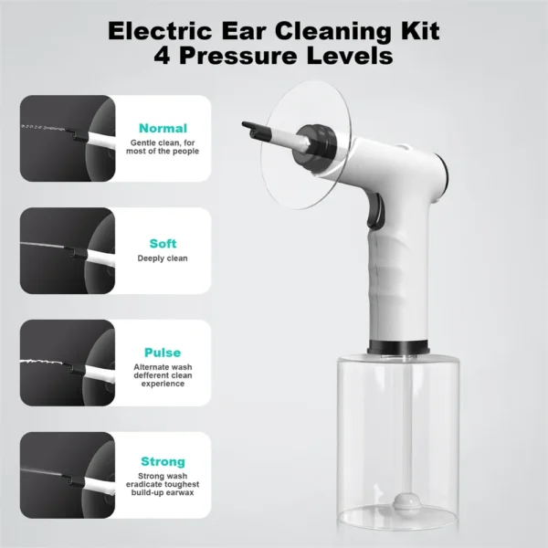 Electric Ear Wax Removal Kit with Soft Spray Safe and Effective Ear Cleaner with 4 Pressure Settings for Ear Wax Irrigation Tool - Image 2