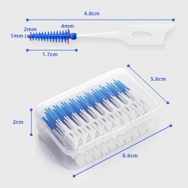 150/200pcs Interdental Silicone Brushes Dental Toothpicks Brush Between Teeth Silicone Toothpicks With Thread Oral Cleaning Tool - Image 4