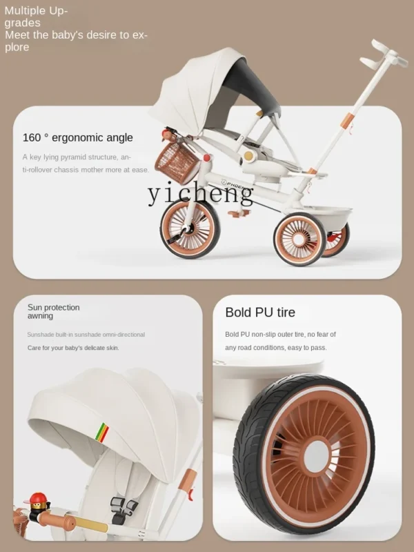 Tqh Children's Tricycle 1-3-6 Years Old Large Baby Stroller Baby Pedal Bicycle Walk the Children Fantstic Product - Image 4