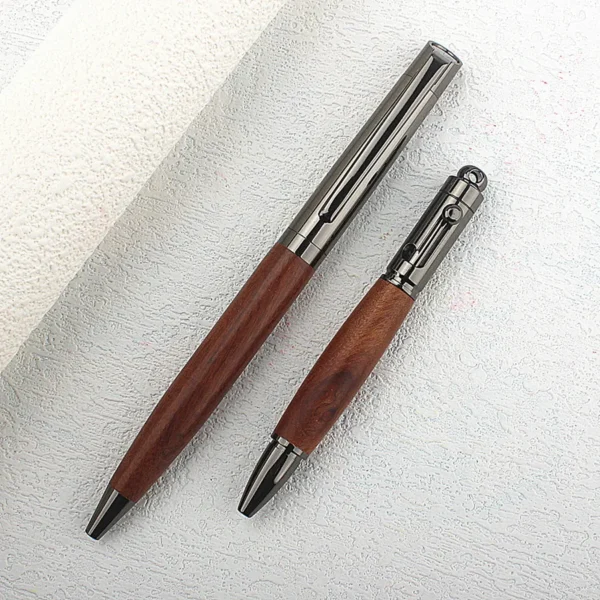 Premium Metal Ballpoint Pen with Wood Barrel for Smooth Writing Experience and High-End Design-0.7MM Ink-Office pens - Image 3