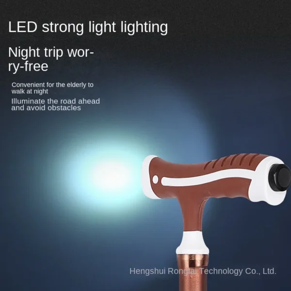 Aluminum alloy crutches with lights can be adjusted for the elderly crutches with one foot and three feet walking aid - Image 3