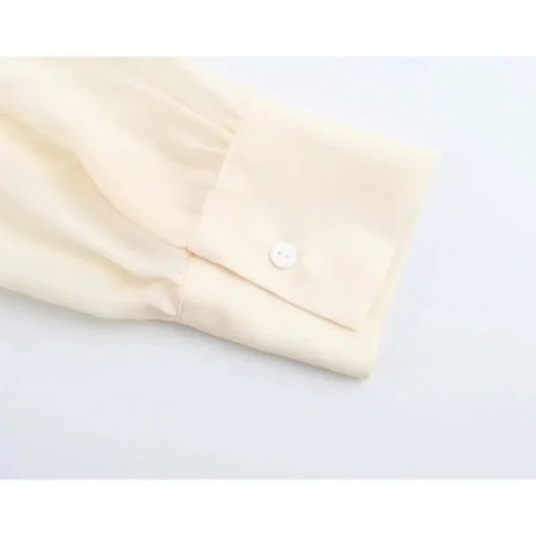 Women Lace Up Shirt Spring Lightweight V Neck Female Elegant Casual Shirts Lightweight Long Sleeve Female Shirts & Blouses - Image 6