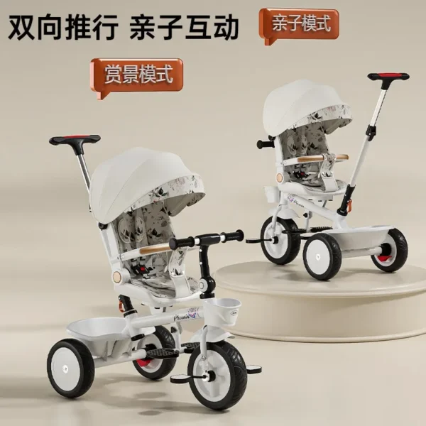 Children's Tricycle 1-3 Year Old Baby Pedal Walking Stroller Children's Lightweight Toy Handcart - Image 5
