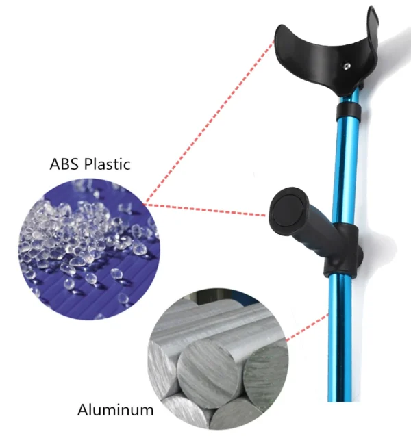 Alloy Folding Crutch Adjustable Telescopic Underarm Cane Walking Stick For Elderly Disabled Trekking Multifunction Hiking Canes - Image 6