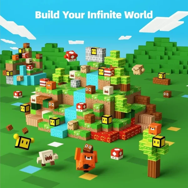 Magnetic Building Blocks Super Mario Toddler Toys for Boy Girl 3+ Build Magnet Cube STEM Game Sensory Christmas Gift for Kid Set - Image 2