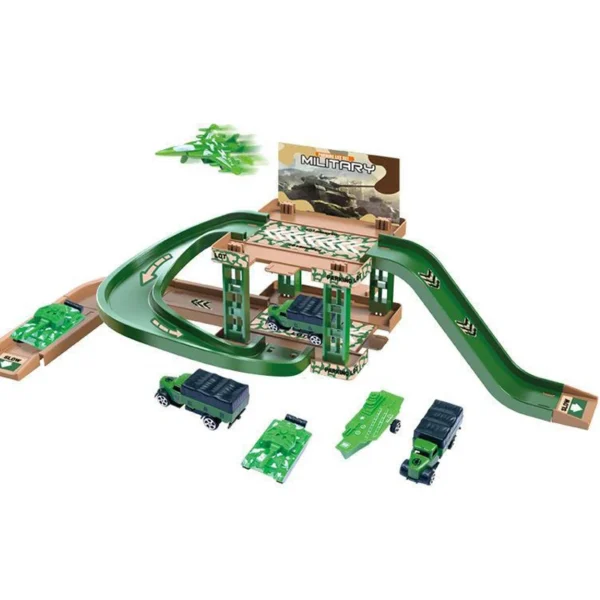 Children's track parking lot toys multi-storey car parking building fire police engineering dinosaur car toys - Image 4