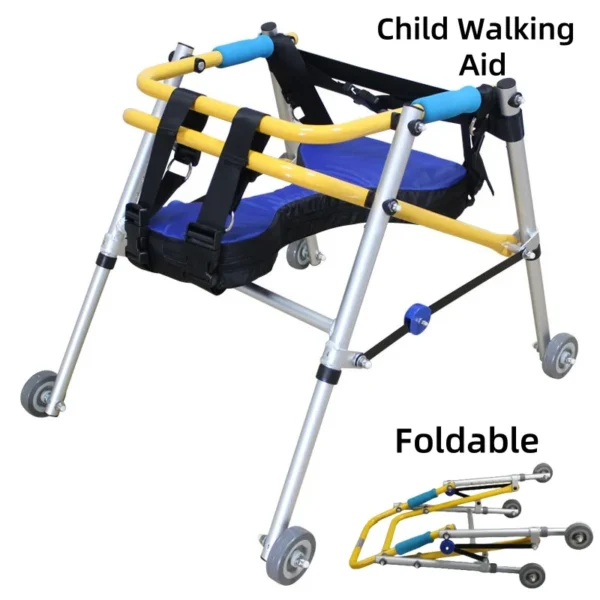 recovery standing walking aids aluminium lightweight Safety Children'S Hemiplegia Walker With Cushion Assisted Standing 4-Wheel