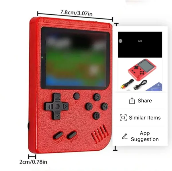 A Red Retro Classic Games Children's Handheld Small Game Console With Hundreds Of Game Charging Can Be Connected To The TV - Image 4