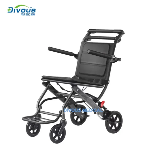New Product Aluminium Alloy Foldable Ultralight Travel Manual Wheelchair For Airplane Airport Disable Elderly Trolly - Image 2