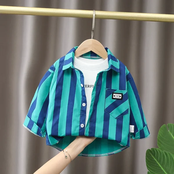 IENENS Kids Shirt Clothes Spring Thin Blouses Clothing Infant Boy Plaid Cotton Tops 1 2 3 4 Years Kids Long Sleeves Shirt - Image 2