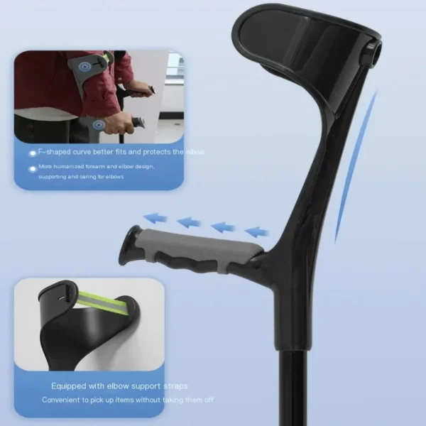 Aluminium Alloy Folding Cane Fracture Arm Crutches For Young People - Image 4