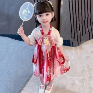 Fashion Ancient Girl Dress Children Clothing Streetwear Baby Tang Girls Casual Dresses Princess Summer Kids Hanfu Fairy