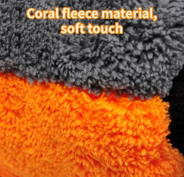 1Pcs Soft Car Washing Gloves Double-sided Fleece Microfiber Chenille Drying Cloth Car Body Window Tire Cleaning Glove Thicken - Image 3