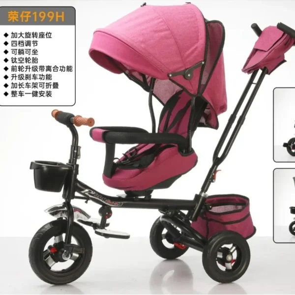 Children's portable strollers can sit on infant strollers, baby tricycles, bicycles, baby strollers, folding with brakes