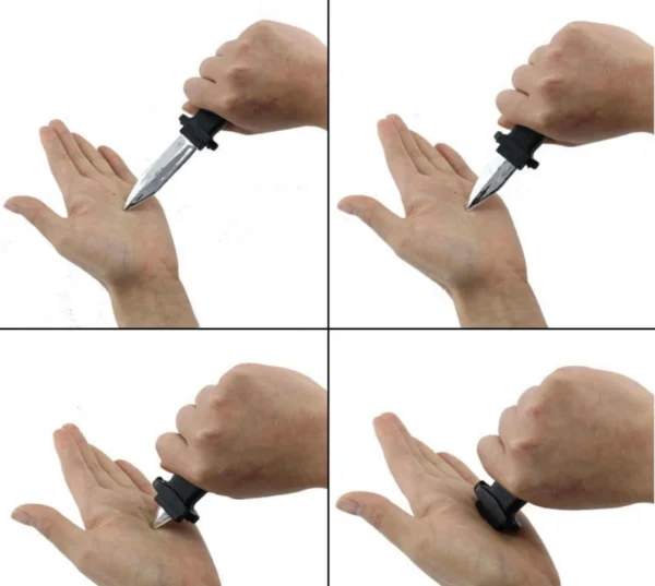 Halloween Trick People Simulation Dagger Funny Props Touching People Telescopic Bayonet Sliding Leaf Prank Child Toy Gadget - Image 2